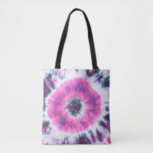 Bolsa Tote padrão de tingimento manual tingido no tecido de a