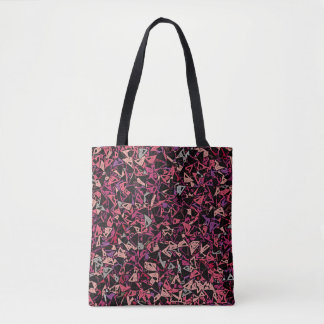 Bolsa Tote Padrão de Triângulo Rosa Roxo