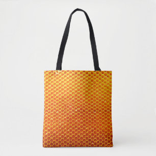 Bolsa Tote Padrão de uma seção de favos de cera de uma abe