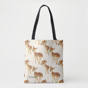 Bolsa Tote Padrão de veado de bebê bonito personalizado