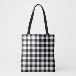 Bolsa Tote Padrão de Verificação Gingham de Grande Tamanho Pr