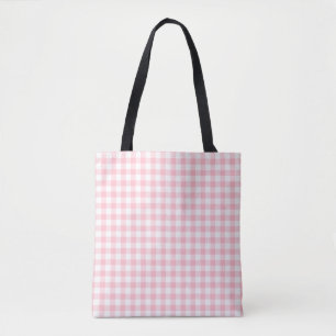 Bolsa Tote Padrão de Verificação Gingham de Tamanho Médio Ros