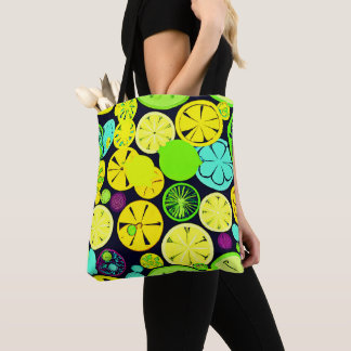 Bolsa Tote Padrão de vibração de frutado colorida