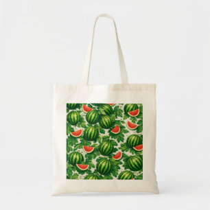 Bolsa Tote Padrão de Videira de Melancia Fatiada