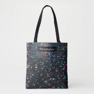 Bolsa Tote Padrão de Vidro Colorido Abstrato Iridescente Pers