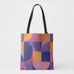 Bolsa Tote Padrão de Vintagem Geométrica de abstrato Multicol