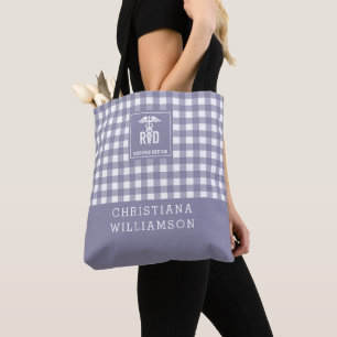 Bolsa Tote Padrão de Xadrez Dietitiana Personalizada de RD Re