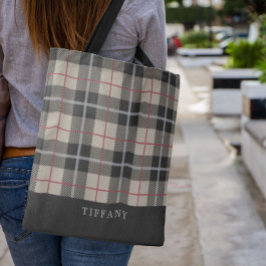 Bolsa Tote Padrão de Xadrez do Monograma Thompson Camel Tarta