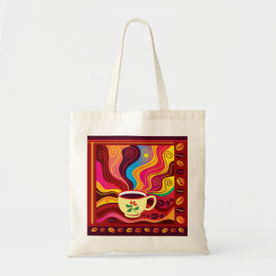 Bolsa Tote Padrão de Xícara de Café Fumegante