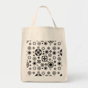 Bolsa Tote Padrão decorativo arabesco preto e branco fofo