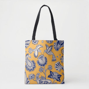 Bolsa Tote Padrão decorativo de vindima sem soldadura com av