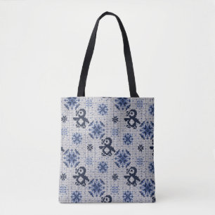 Bolsa Tote Padrão Decorativo Dos Pinguins De Inverno