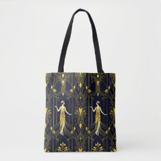 Bolsa Tote Padrão decorativo dourado e preto Gabsy