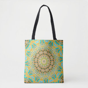 Bolsa Tote Padrão decorativo ventilado. Islã, árabe, indiano,