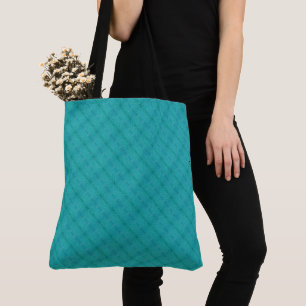 Bolsa Tote Padrão diagonal de águas turquesa