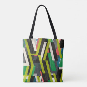 Bolsa Tote Padrão Diagonal de Fluxo