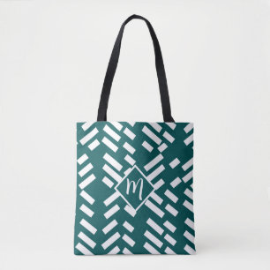 Bolsa Tote Padrão Diagonal Minimalista Striped, Monograma