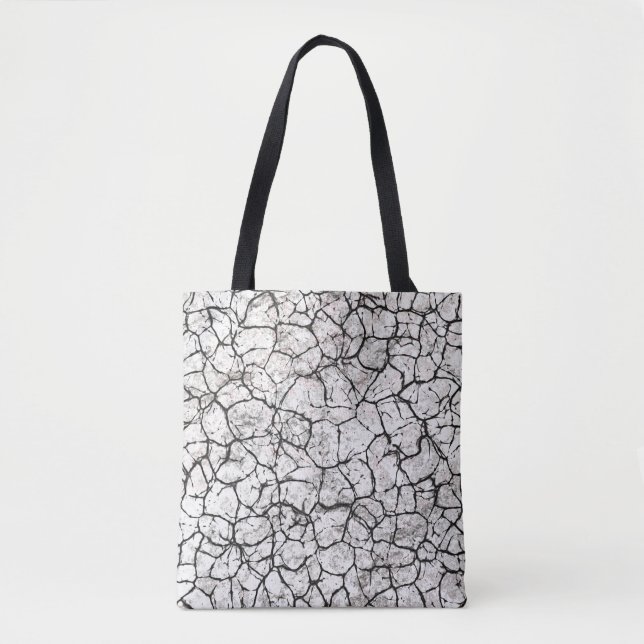 Bolsa Tote Padrão Digital de Mármore Rachado (Frente)