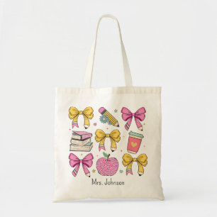 Bolsa Tote Padrão do Arco do Lápis de Coquette do Professor