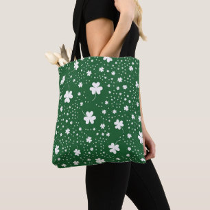 Bolsa Tote Padrão do Dia de São Patrício Clover