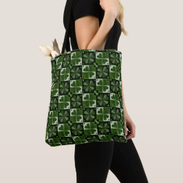 Bolsa Tote Padrão do Shamrock Checkerboard