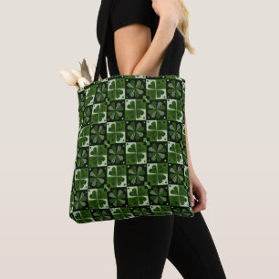 Bolsa Tote Padrão do Shamrock Checkerboard