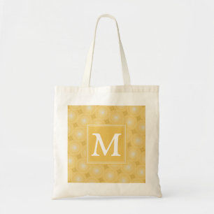 Bolsa Tote Padrão dos círculos amarelos do Monograma