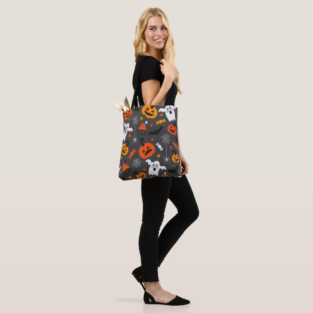 Bolsa Tote Padrão dos símbolos de Dia das Bruxas (No(a) Modelo)