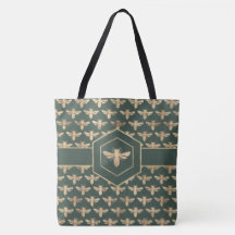 Padrão Dourado de MelBee elegante em verde escuro