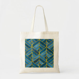 Bolsa Tote Padrão Dourado do Grunge Azul