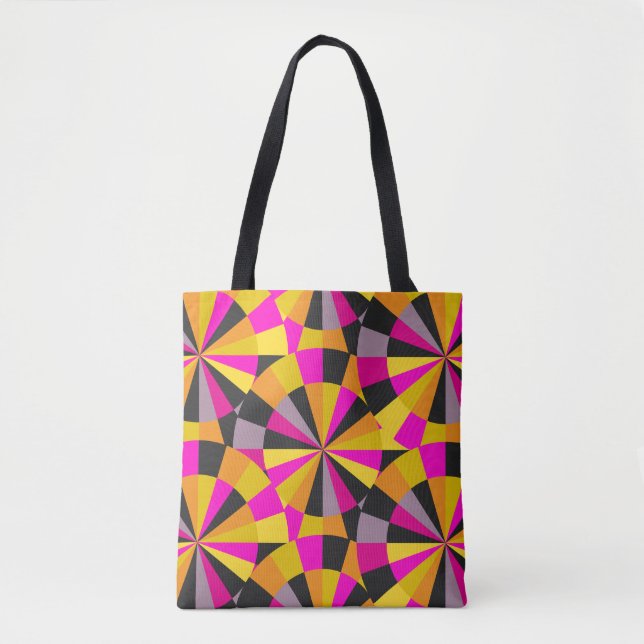 Bolsa Tote Padrão Dourado rosa e preto de prancheta retrorref (Frente)