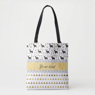 Bolsa Tote Padrão e Diamantes de Trendy Deer Triangles