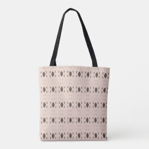 Bolsa Tote Padrão elegante de Na moda Beige e castanho oval