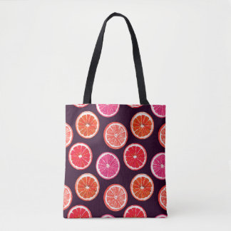 Bolsa Tote Padrão Escuro De Citros Pintados À Mão
