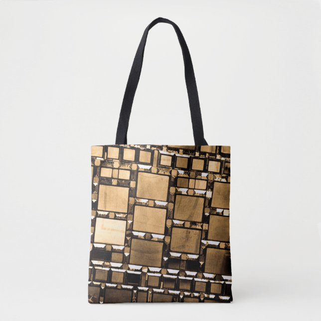 Bolsa Tote Padrão Espelho Sepia (Frente)