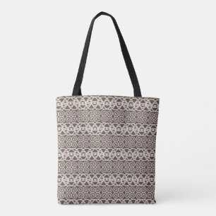 Bolsa Tote Padrão espiral abstrato moderno em marrom