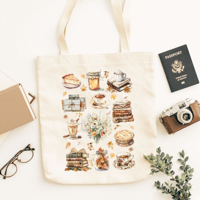 Bolsa Tote Padrão Estético Essencial Favorito do outono (In situ)