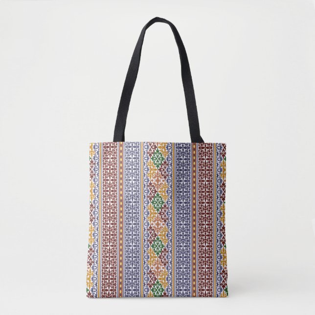 Bolsa Tote padrão étnico elegante (Frente)