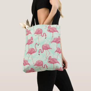 Bolsa Tote Padrão Flamingo Pink Elegante de Chic
