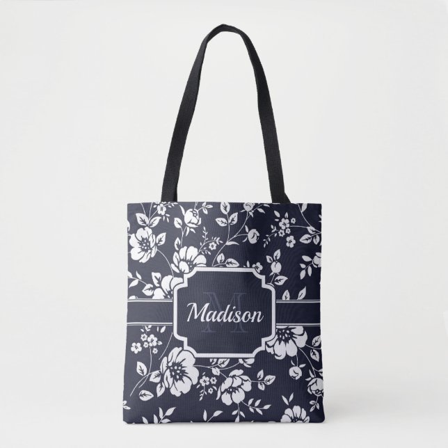 Bolsa Tote Padrão Floral Bonito (Frente)