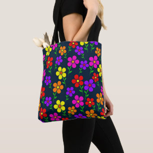 Bolsa Tote Padrão Floral Colorido