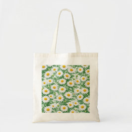 Bolsa Tote Padrão Floral de Camomila Branca