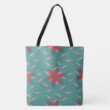 Padrão floral de coral tropical em azul-verde, pra