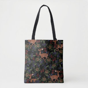 Bolsa Tote Padrão Floral de Corça
