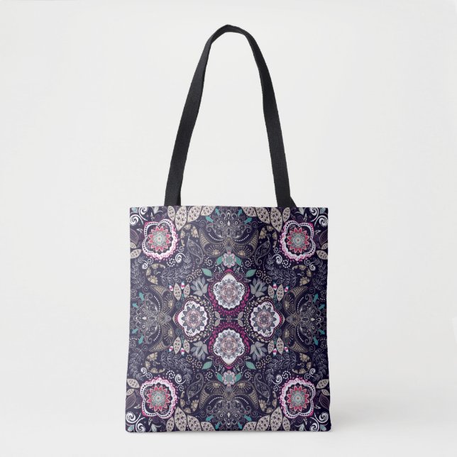 Bolsa Tote Padrão floral de Paisley (Frente)