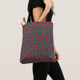 Bolsa Tote Padrão Floral de Papoula Vermelha Abstrata Moderna