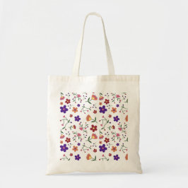 Bolsa Tote Padrão Floral Desenhado À Mão