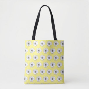 Bolsa Tote Padrão floral design amarelo