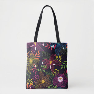 Bolsa Tote Padrão floral elegante, design artístico.