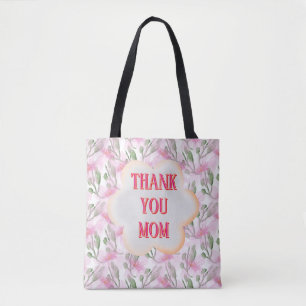 Bolsa Tote Padrão floral em aquarela personalizado e customiz